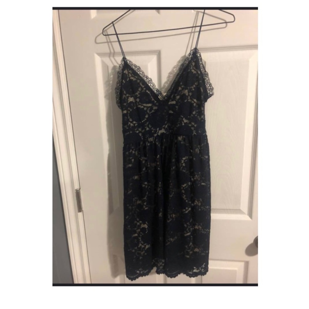 Navy Blue Lace Dress